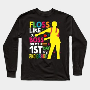 2nd Grade Floss Like a Boss Back to School Shirt First Day Long Sleeve T-Shirt